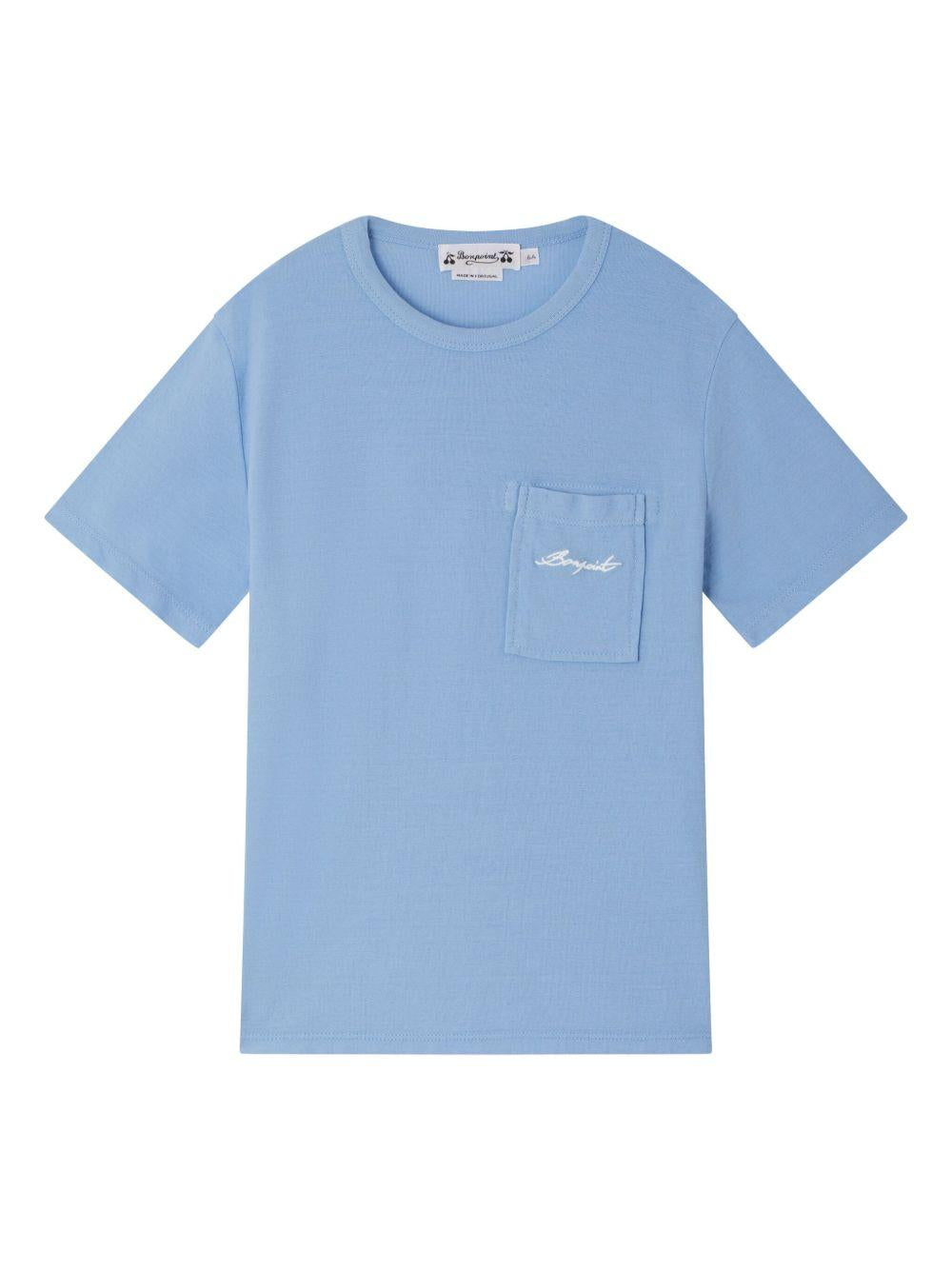 T-shirt per bambino Bonpoint Elrador azzurro con tasca applicata S05BTSK00015 110A BONPOINT 