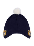 Berretto con pompon per neonato Moschino Kids blu con lavorazione a maglia MUX04ZLHE66 40016 MOSCHINO KIDS 