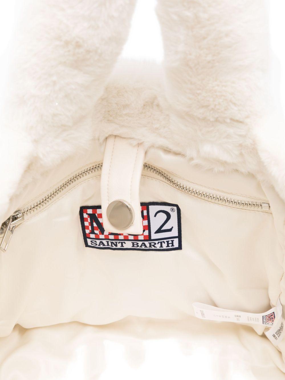 Borsa Colette per bambina MC2 Saint Barth Kids bianco con logo ricamato a contrasto COL0033 00301I MC2 ST. BARTH KIDS 