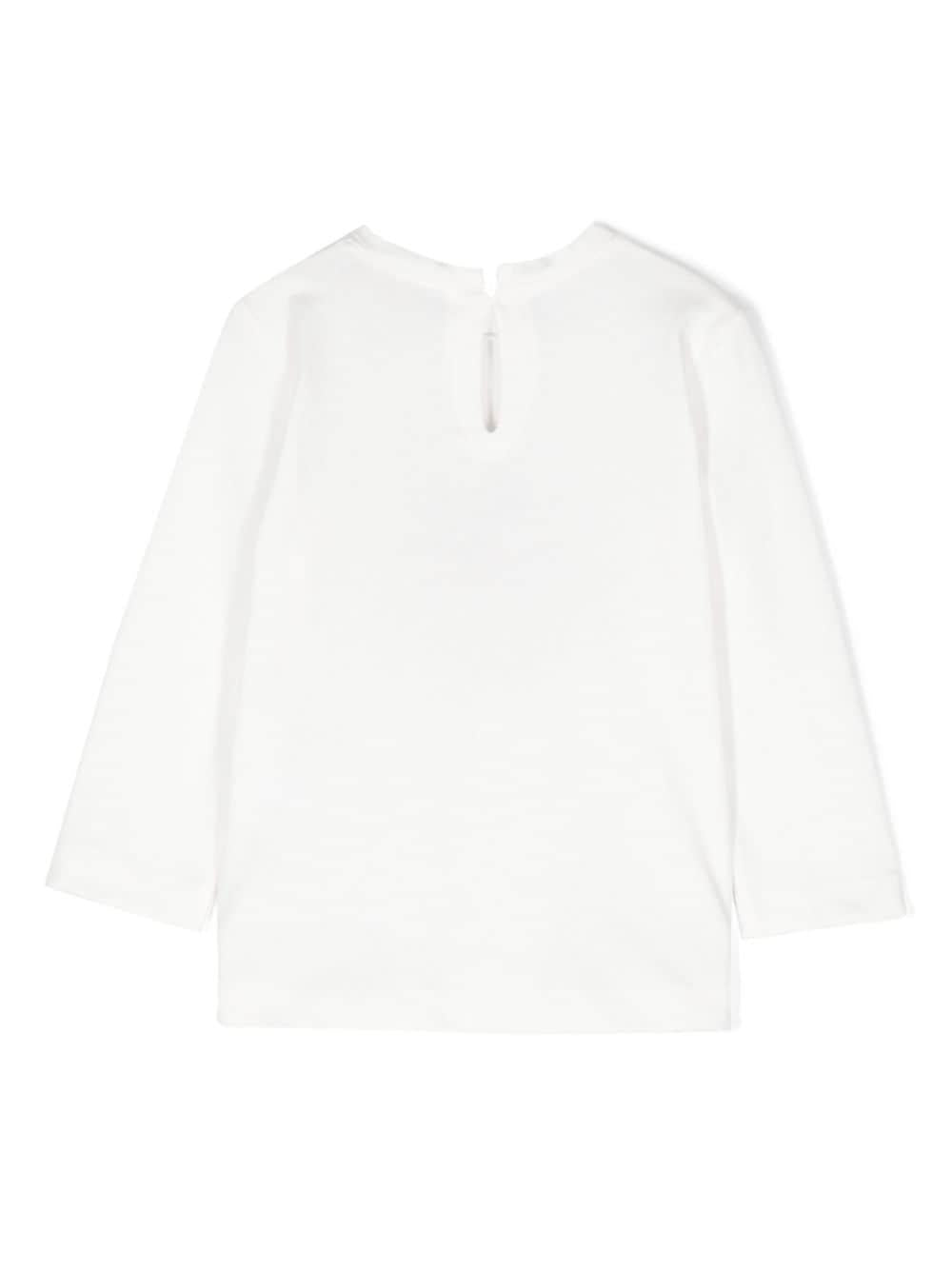 T-shirt con applicazione per neonata Monnalisa bianca con applicazione sul cuore 39D621 4003 0001 MONNALISA 