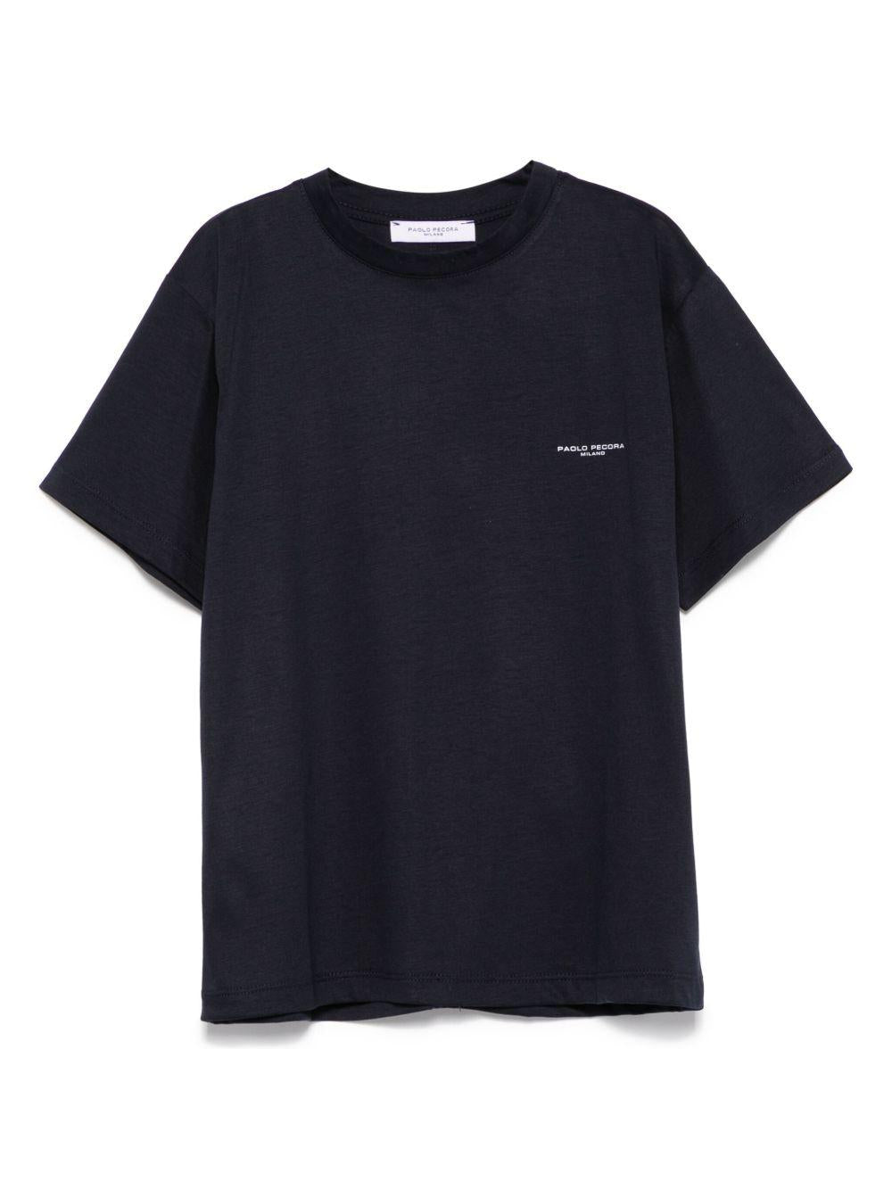 T-shirt per bambino Paolo Pecora Kids blu con logo sul petto PP4052 BLU PAOLO PECORA KIDS 