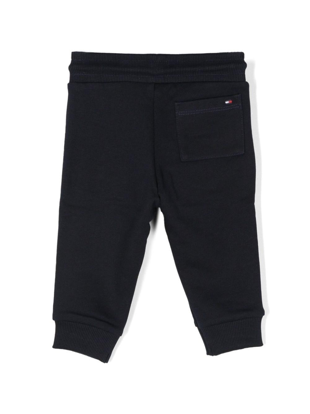 Pantaloni da tuta con stampa logo per neonato Tommy Hilfiger blu con caviglie a coste KB0KB09065NB DW5 TOMMY HILFIGER JUNIOR 