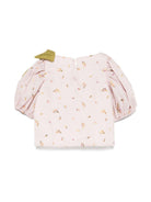 Top per bambina La Stupenderia rosa con ricamo a fiori TJTP94 I02 LA STUPENDERIA 