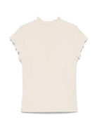 T-shirt per bambina Donsje beige a coste 4075000 00004 DONSJE 
