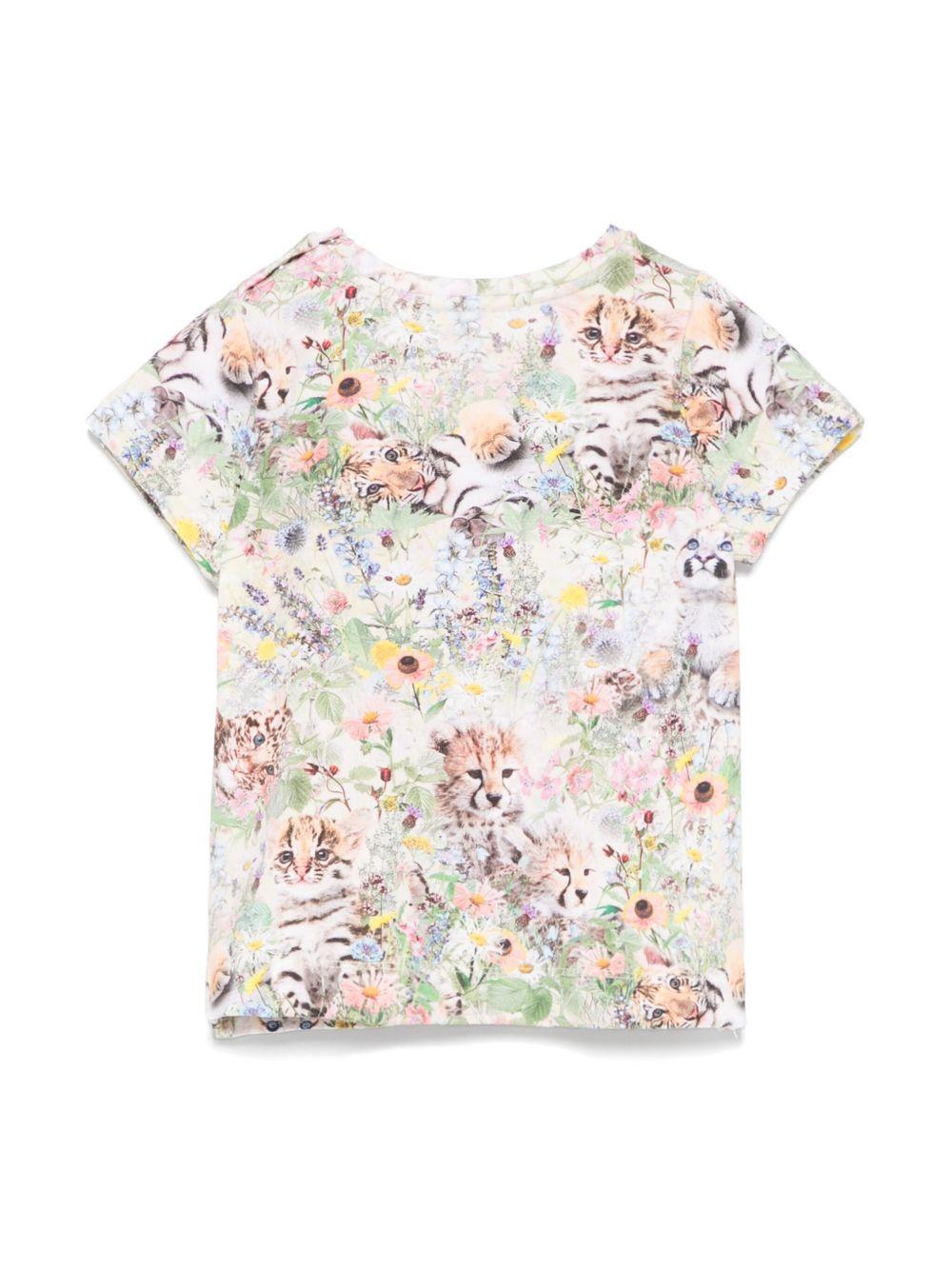T-shirt Elly per neonata Molo multicolor con stampa a fiori 4S25A203 9278 MOLO 