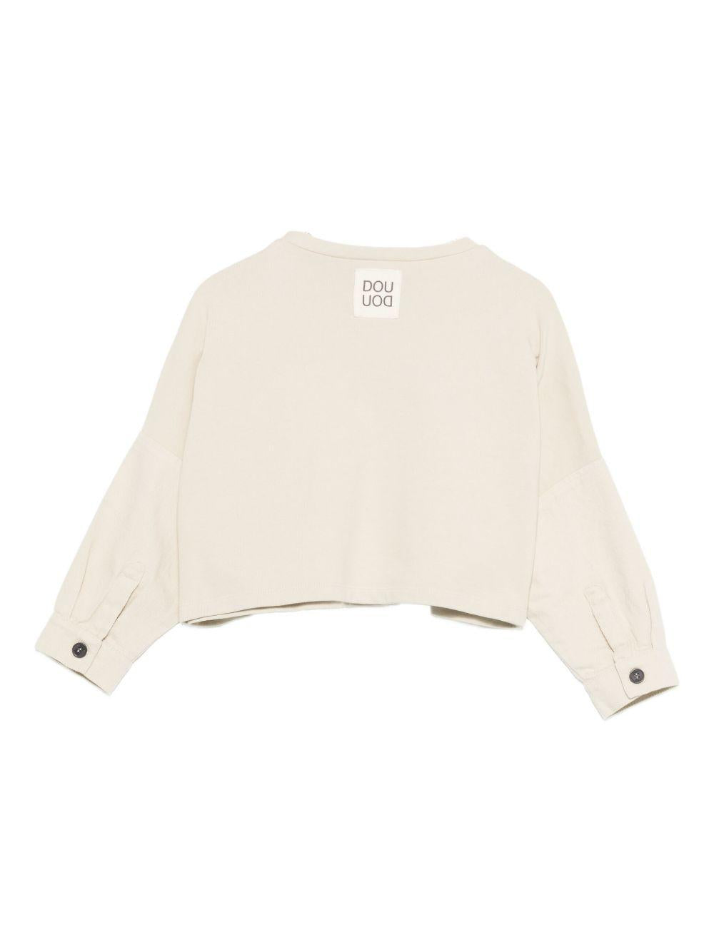 Felpa per bambino Douuod Kids beige con tasca sul petto DX4A30 Z3402 108 DOUUOD 