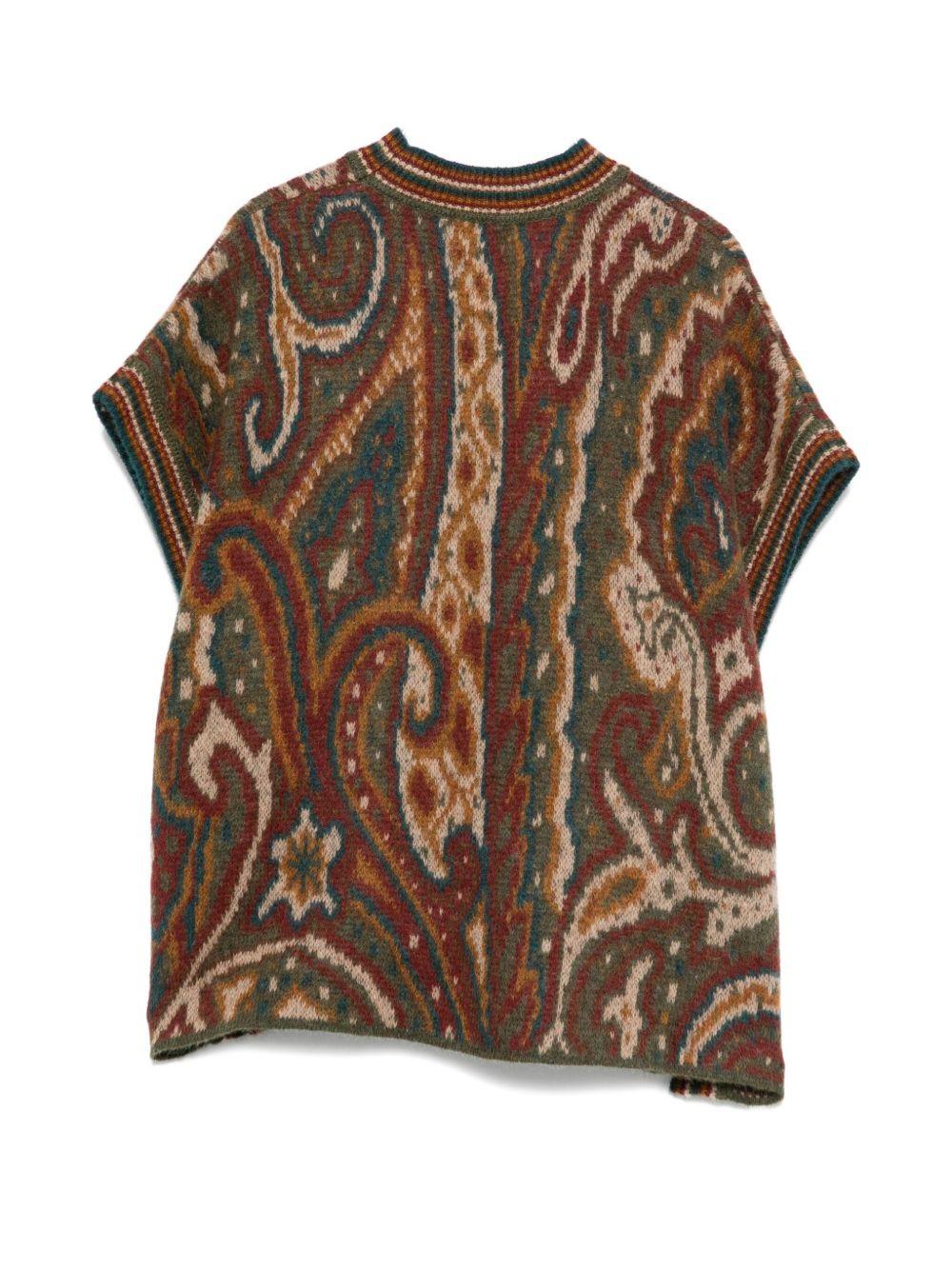 Poncho per bambina Etro Kids marrone con motivo Paisley GX2B13 W0219 812 ETRO KIDS 