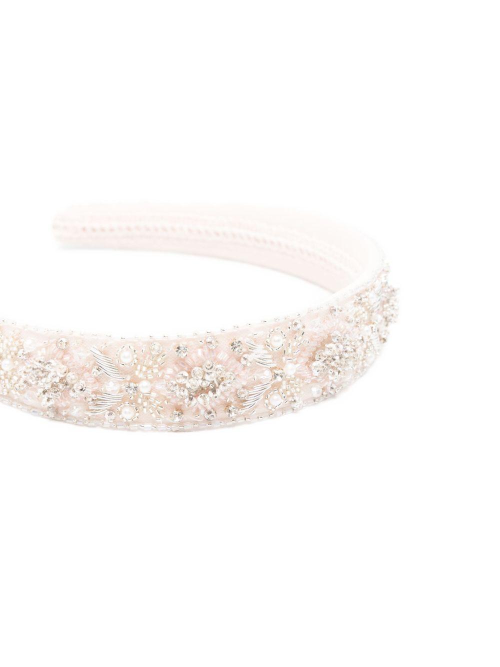 Cerchietto per bambina Maison Ava rosa con decorazione a perline MA FW25 HB08 PINK MAISON AVA 