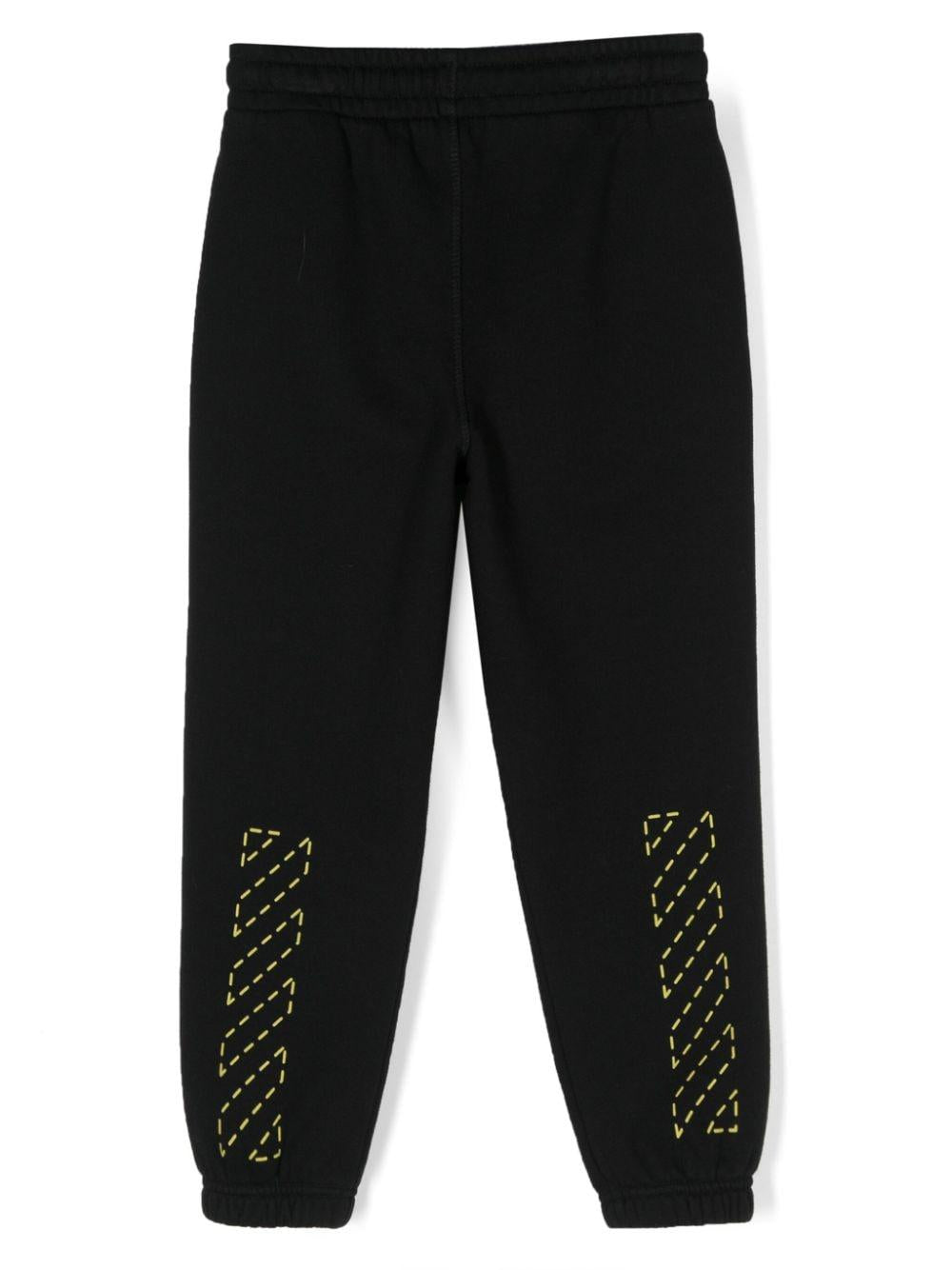 Pantaloni sportivi per bambino Off-White Kids nero con gamba affusolata OBCH001F24FLE002 1014 OFF WHITE KIDS 