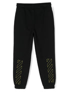 Pantaloni sportivi per bambino Off-White Kids nero con gamba affusolata OBCH001F24FLE002 1014 OFF WHITE KIDS 