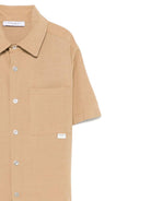 Camicia a maniche corte per bambino Paolo Pecora Kids beige con orlo curvo PP4001 BEIGE PAOLO PECORA KIDS 
