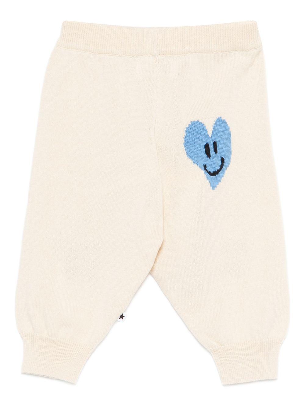 Pantaloni per neonato Molo bianco con stampa a cuore 6S26I208 9829 MOLO 