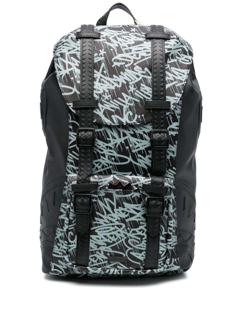 Zaino con stampa graffiti per bambino sprayground kid nero con due spallacci imbottiti 910B6492 NSZ SPRAYGROUND 