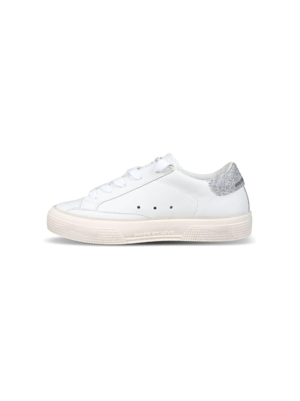 Sneakers per bambina Golden Goose Kids May bianco con dettaglio glitter F00112F006089 10449 GOLDEN GOOSE KIDS 