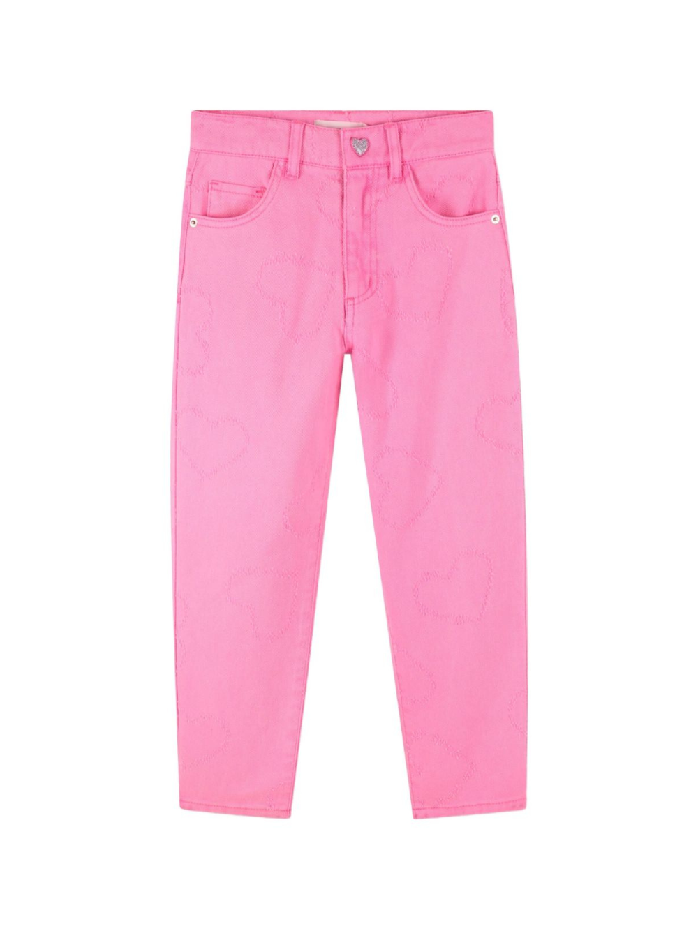 Jeans per bambina Billieblush rosa con ricamo a cuore U21343 473 BILLIEBLUSH 