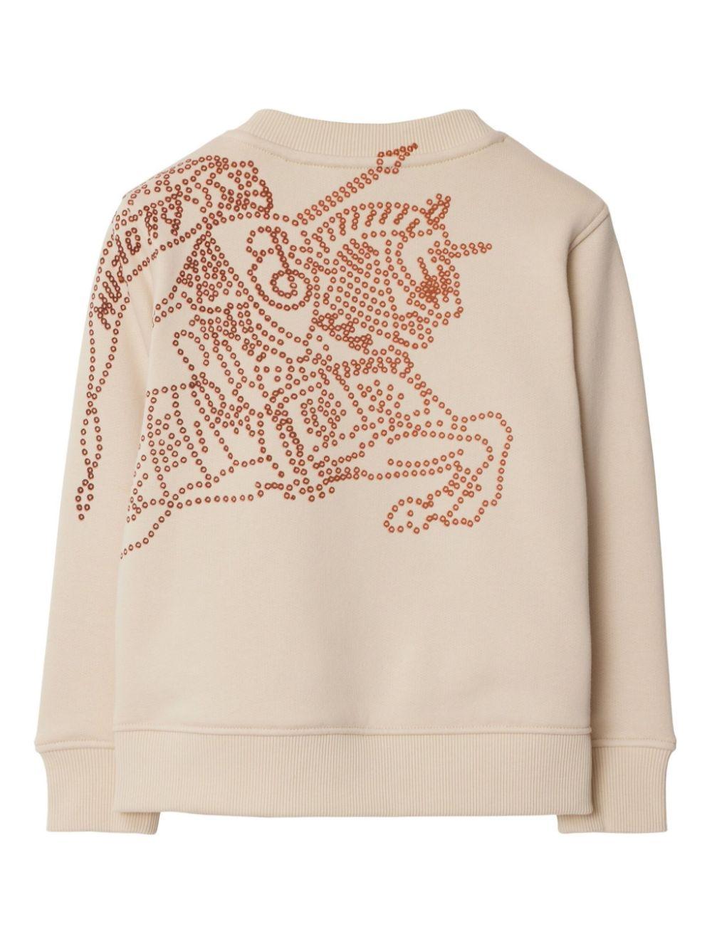 Felpa con stampa Horsebit per bambino Burberry Kids beige con orlo dritto 8096164 B8620 BURBERRY KIDS 