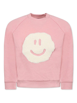 Felpa con stampa per neonata Molo rosa con girocollo