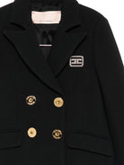 Cappotto per bambina Elisabetta Franchi La Mia Bambina nera con ricamo logo EFCT0060TV094 N000 ElISABETTA FRANCHI 