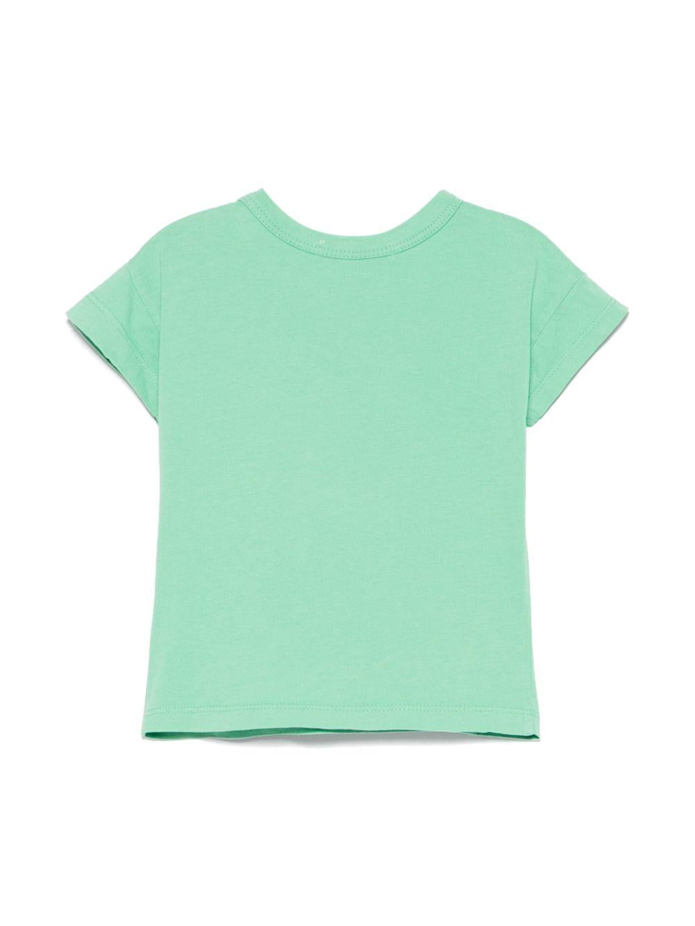 T-shirt per neonato Bobo Choses Sunflower verde con stampa girasole B125AB010 331 BOBO CHOSES 
