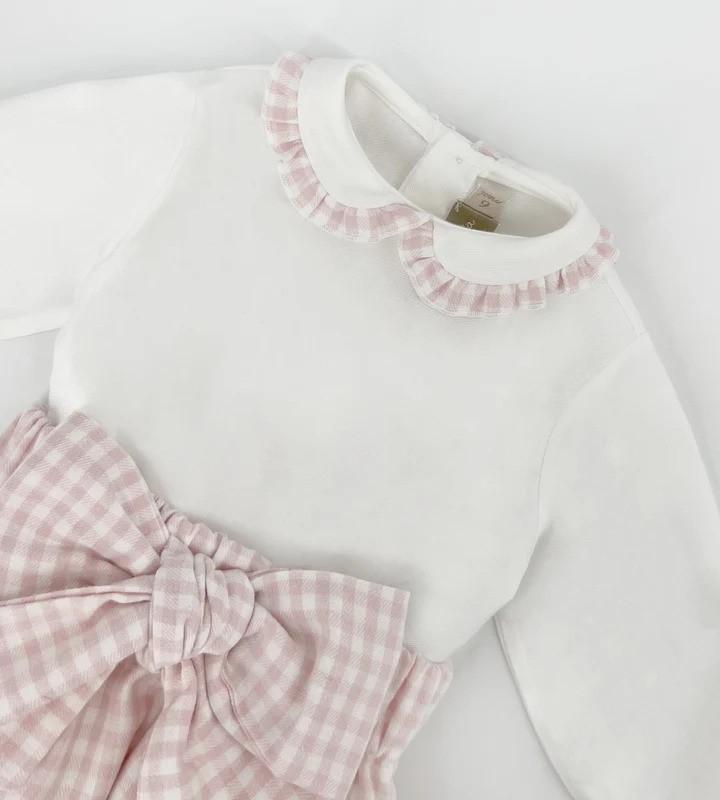 Tutina per neonata La Stupenderia rosa con motivo a quadretti 1TBCT02 Y18 LA STUPENDERIA 