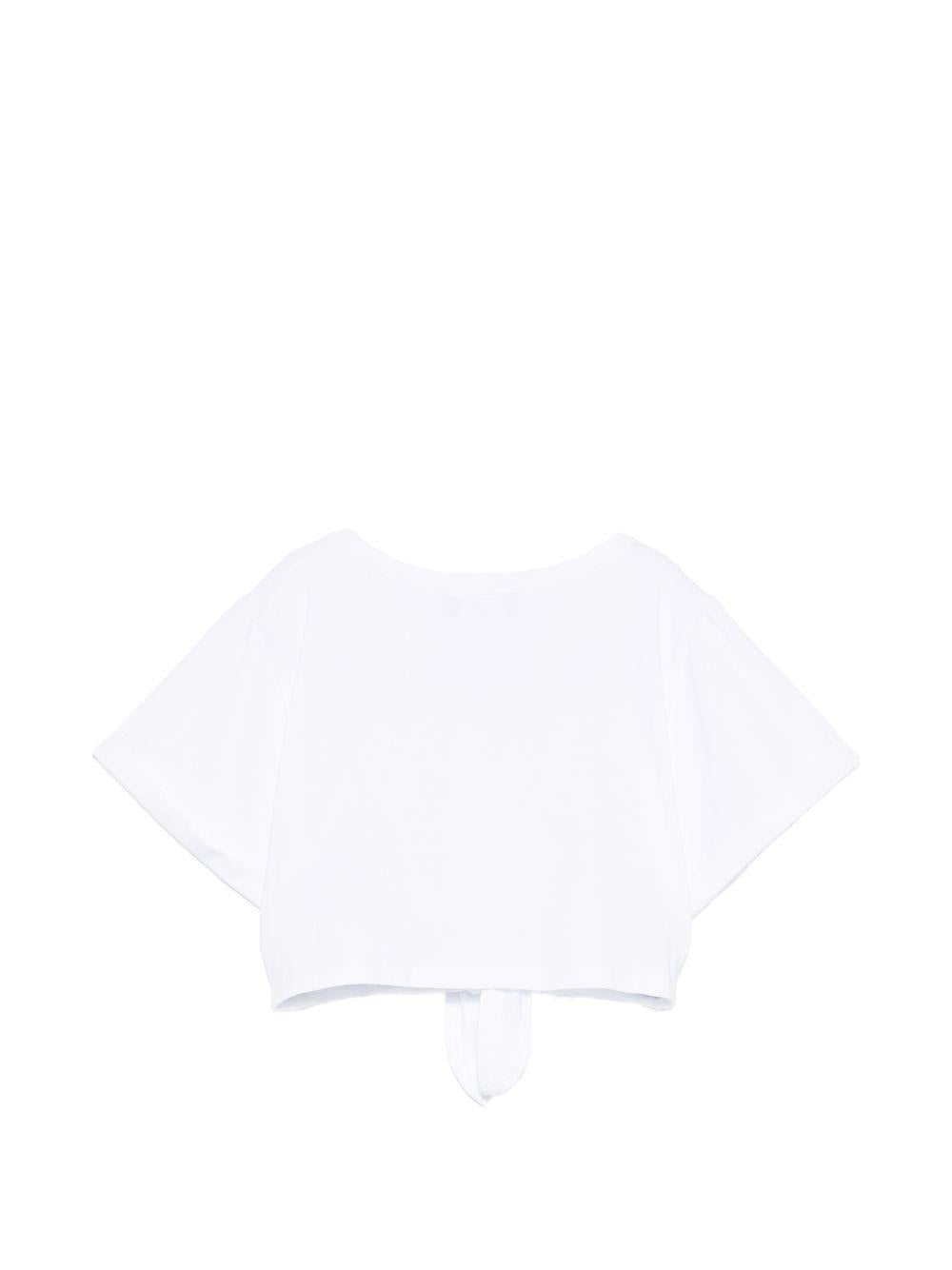 T-shirt per bambina Ermanno Scervino Junior bianca con design crop Z1G609 7201 0099 ERMANNO SCERVINO JUNIOR 