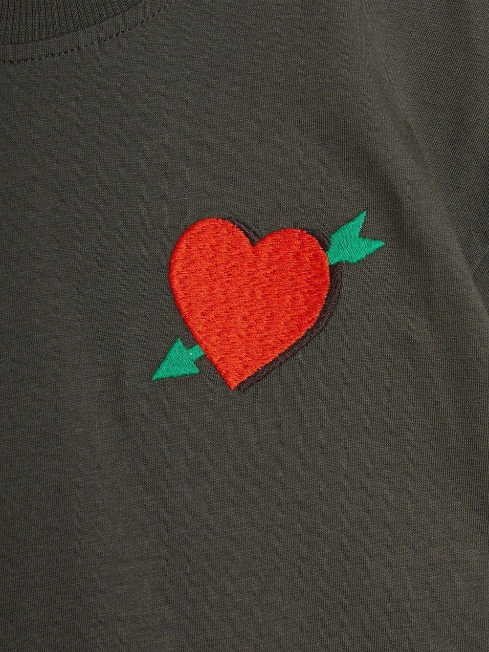 T-shirt per bambina Mini Rodini nero con applicazione a cuore 2522012499 BLACK MINI RODINI 