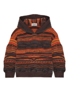 Felpa per bambino Laneus Kids marrone con etichetta con logo F5LKJUKH058 920 LANEUS 