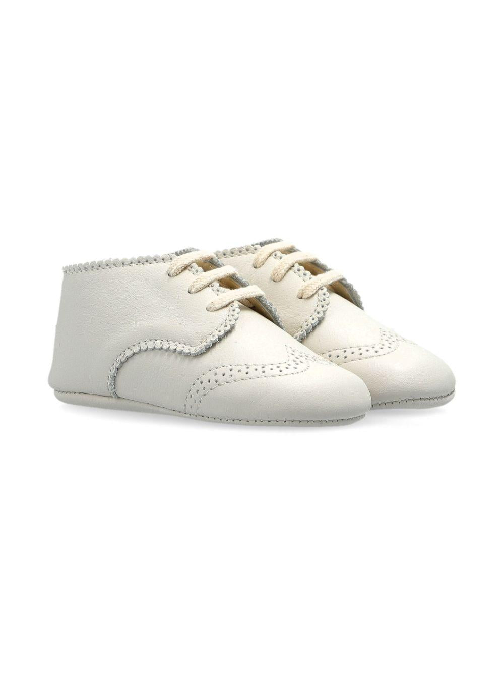 Scarpe primi passi per neonato Bonpoint bianco con lacci S05PSOL00001 003 BONPOINT 