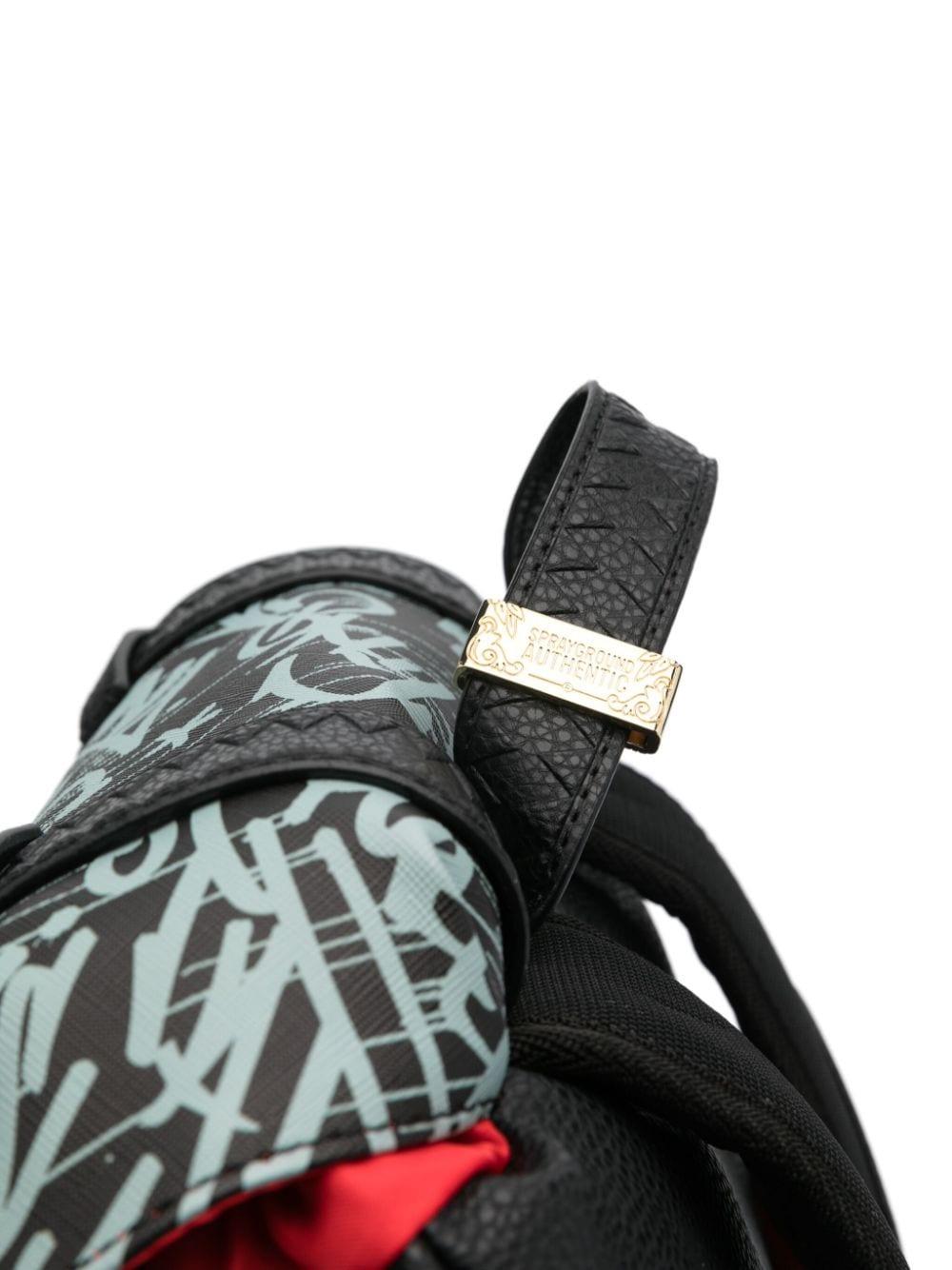 Zaino con stampa graffiti per bambino sprayground kid nero con due spallacci imbottiti 910B6492 NSZ SPRAYGROUND 