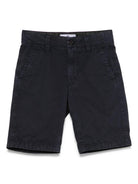 Shorts in gabardine per bambino Stone Island Junior blu con passanti K1S16L100003S0009 V0120 STONE ISLAND JUNIOR 