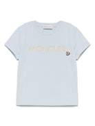 T-shirt per bambino Moncler Enfant azzurro in cotone con logo K19548C0001389AT9 70E MONCLER ENFANT 