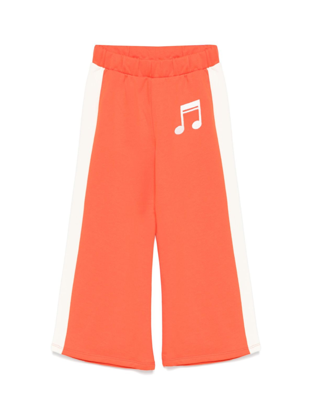 Pantaloni sportivi per bambina Mini Rodini Note rosso con dettaglio laterale a righe 2523011142 RED MINI RODINI 