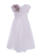 Abito per bambina Monnalisa bianco con applicazione fiori 79G900 7044 0001 MONNALISA 