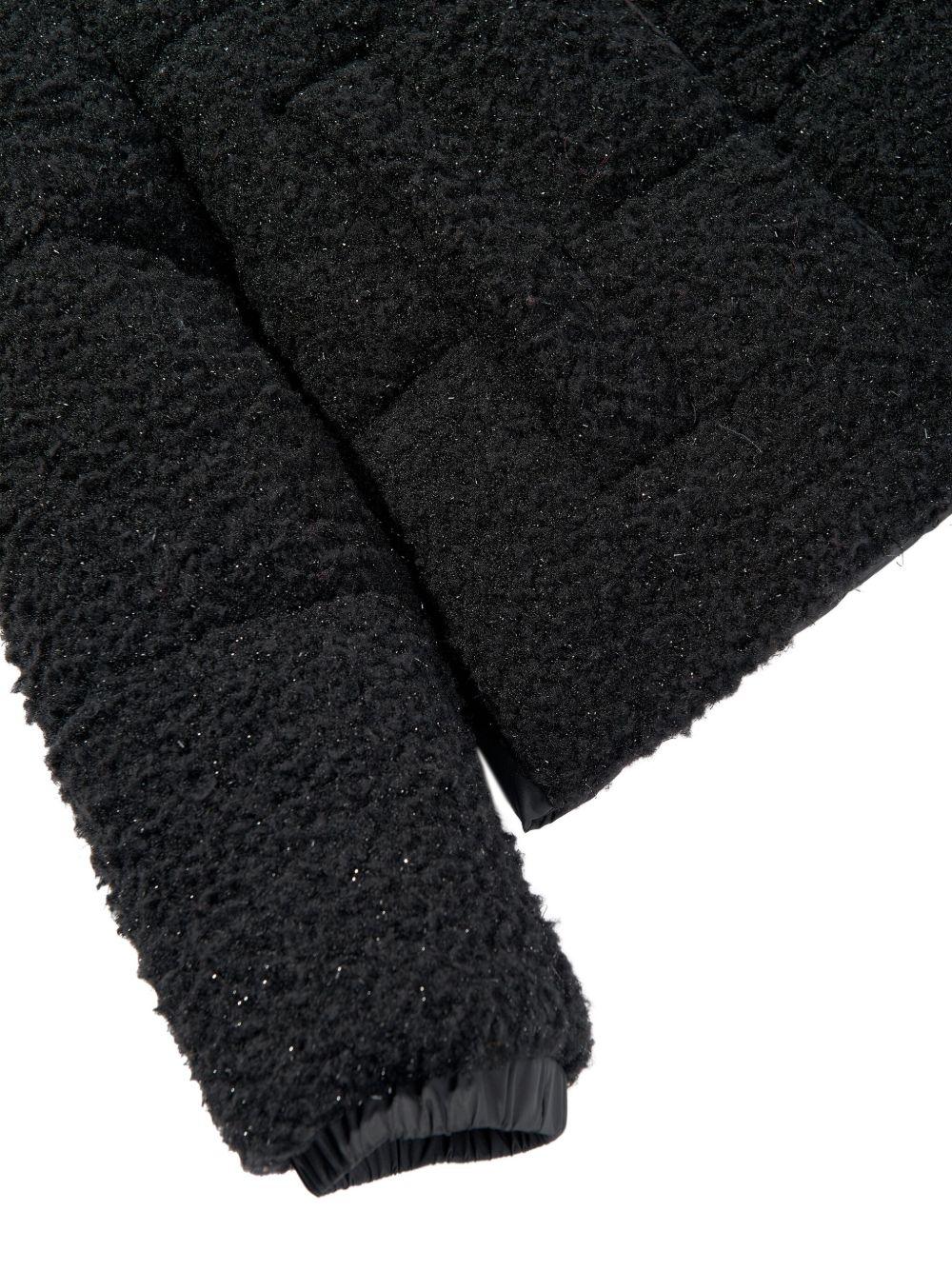 Giubbino Zambaga per bambina Moncler Enfant nero con texture teddy K29541A0009389B68 999 MONCLER ENFANT 