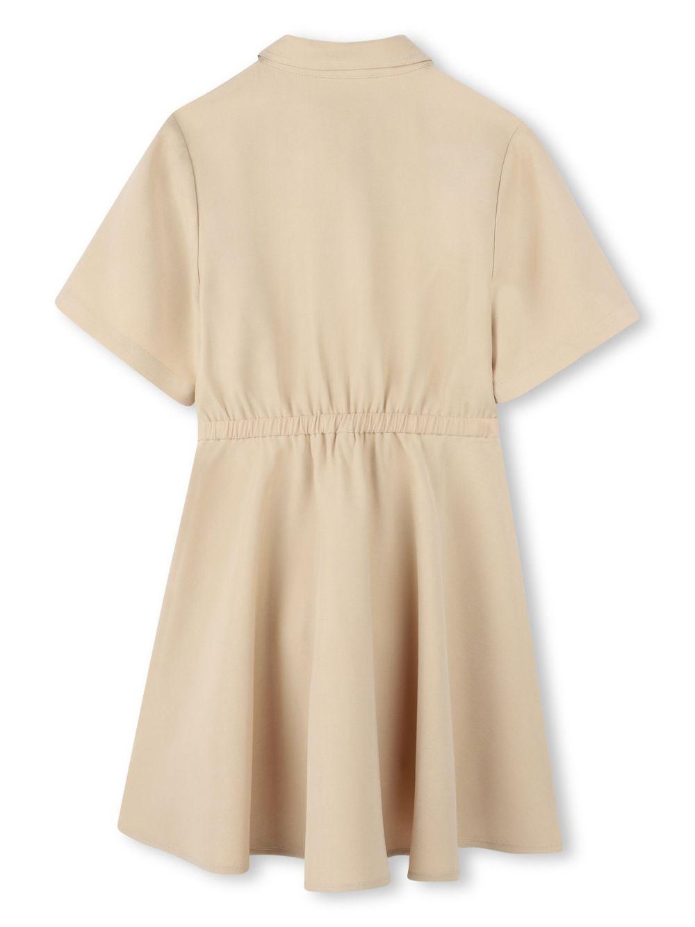 Abito con coulisse per bambina Michael Kors Kids beige con colletto classico R30347 215 MICHAEL KORS KIDS 