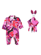 Tutina per neonata Emilio Pucci Junior fucsia con stampa astratta PXB010 Z3344 513RO EMILIO PUCCI JUNIOR 