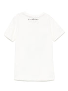 T-shirt per bambino John Richmond Junior bianco con stampa grafica e targhetta con logo RBP25058TS OFF-WHITE JOHN RICHMOND JUNIOR 