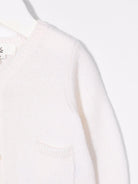 Cardigan per neonata Bonpoint bianco con scollo a V PEBDA2734CA 002 BONPOINT 