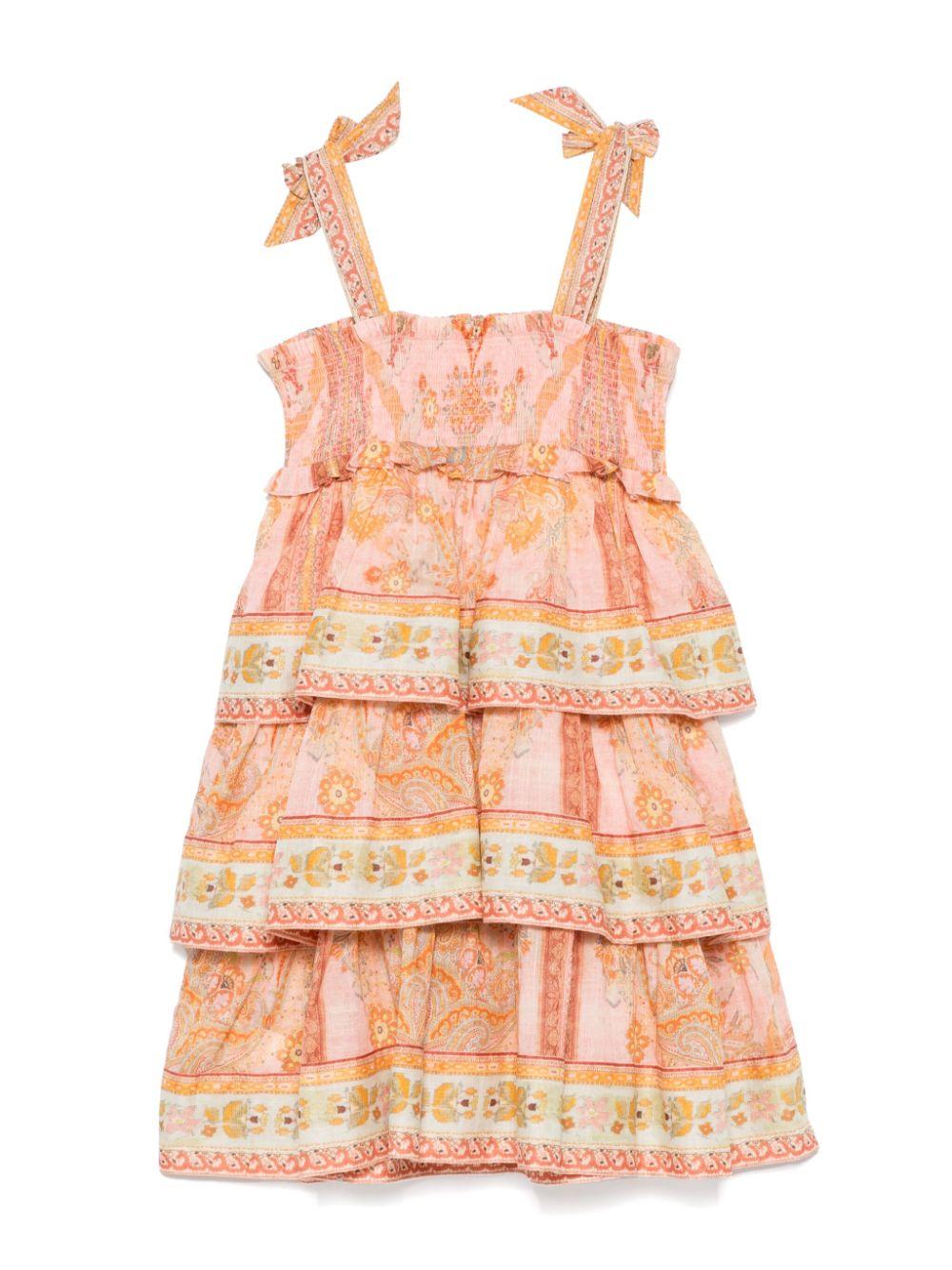 Abito per bambina ZIMMERMANN Kids Wylie multicolore con stampa grafica all-over 8936DR S251 ZIMMERMANN KIDS 