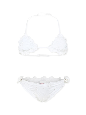 Bikini per bambina MC2 Saint Barth Kids Cris bianco con design classico