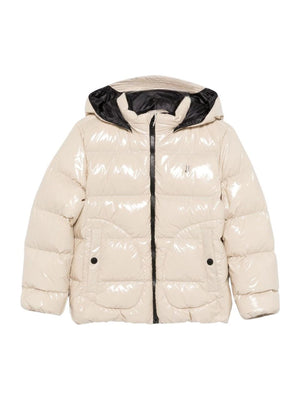 Herno Kids ecru padded jacket for girls