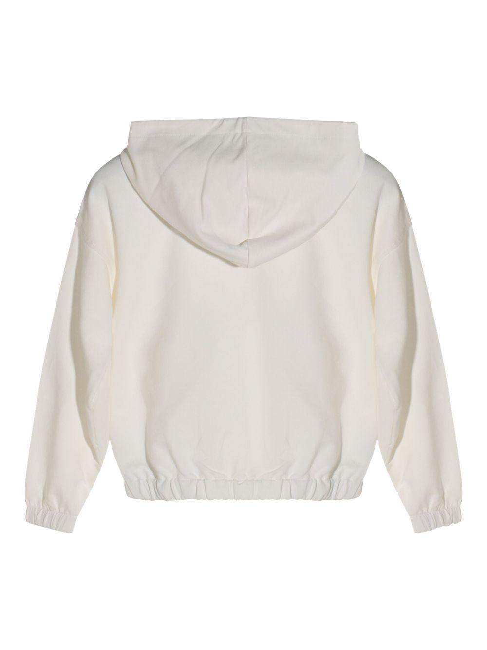 Felpa per bambina Moschino Kids bianco con stampa Teddy HDK036LDA16 83933 MOSCHINO KIDS 