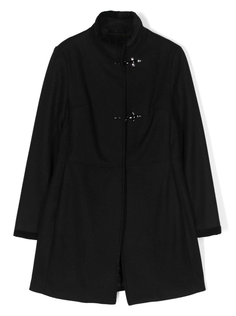 Cappotto per bambino Fay Kids nero a collo alto con chiusura frontale con bottoni FT2A10 E0051 930 FAY KIDS 