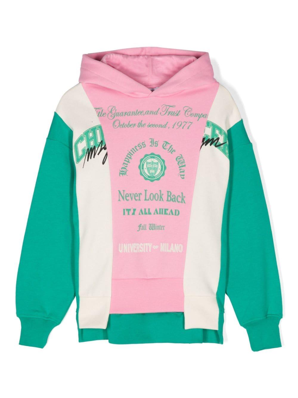 Felpa con stampa per bambino MSGM Kids multicolor con cappuccio F4MSJGHS213 042 MSGM KIDS 