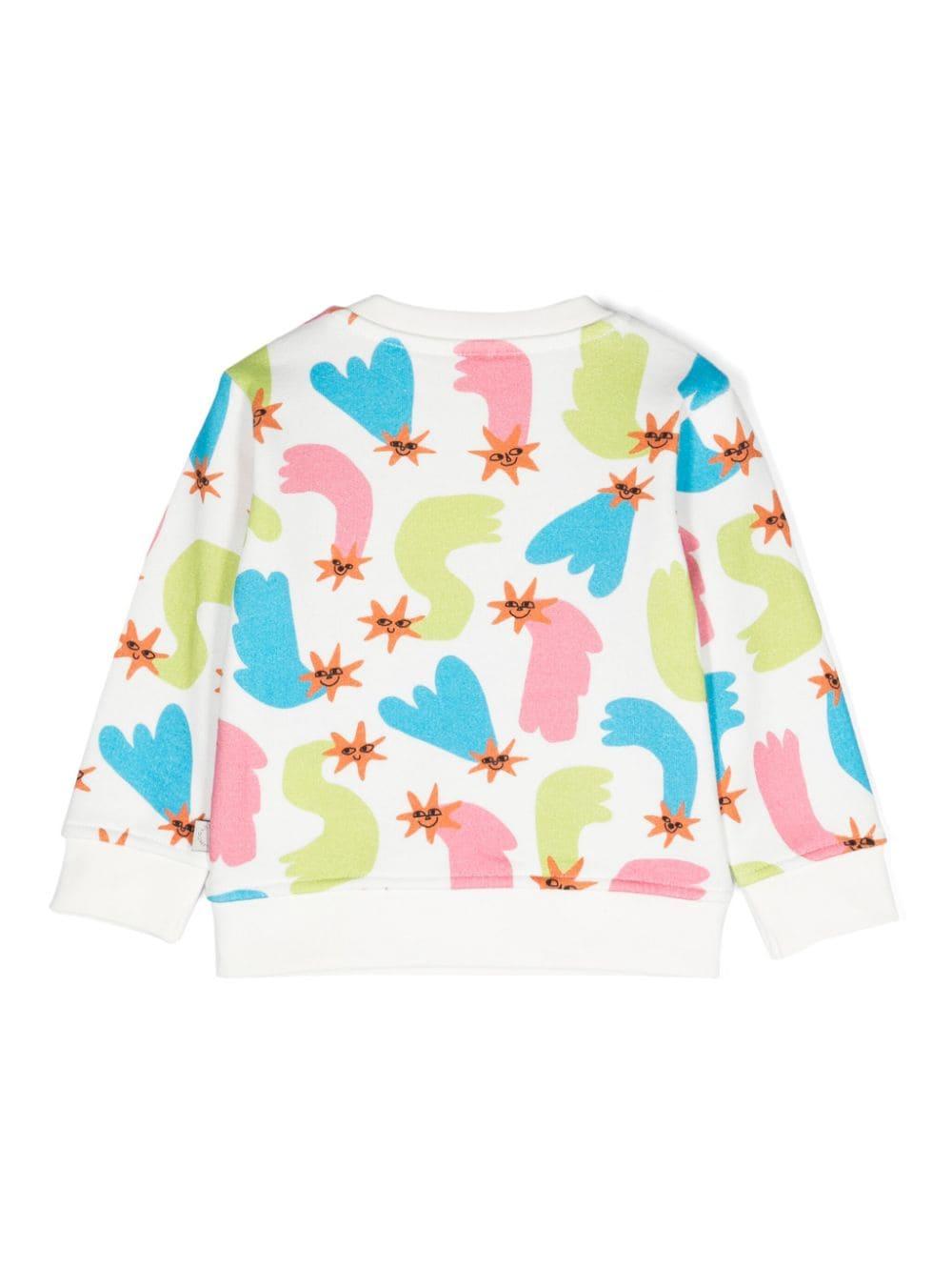 Felpa per neonata Stella McCartney Kids bianco con stampa logo TV4030 Z2231 101MC STELLA McCARTNEY KIDS 