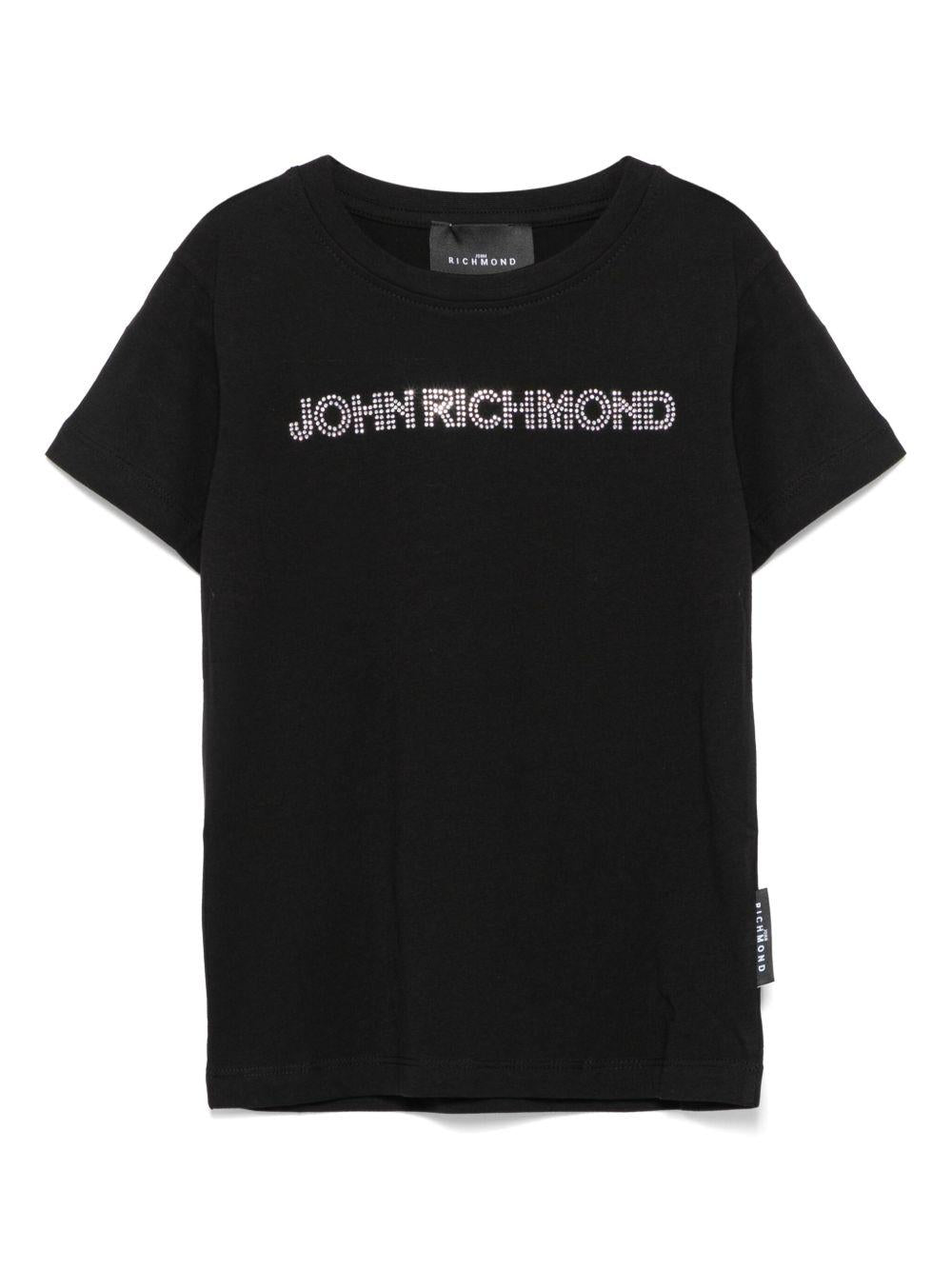 T-shirt per bambina John Richmond Junior nero con logo RGP25102TS BLACK JOHN RICHMOND JUNIOR 