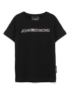T-shirt per bambina John Richmond Junior nero con logo RGP25102TS BLACK JOHN RICHMOND JUNIOR 