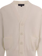 Cardigan per bambino Emporio Armani Kids beige con texture traforata EB001221 AF23412 U0007 EMPORIO ARMANI KIDS 