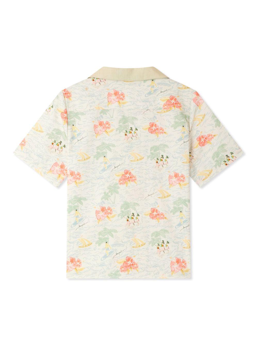 Camicia Steve per bambino Bonpoint beige con tasca sul petto C05BSHW00002 512 BONPOINT 
