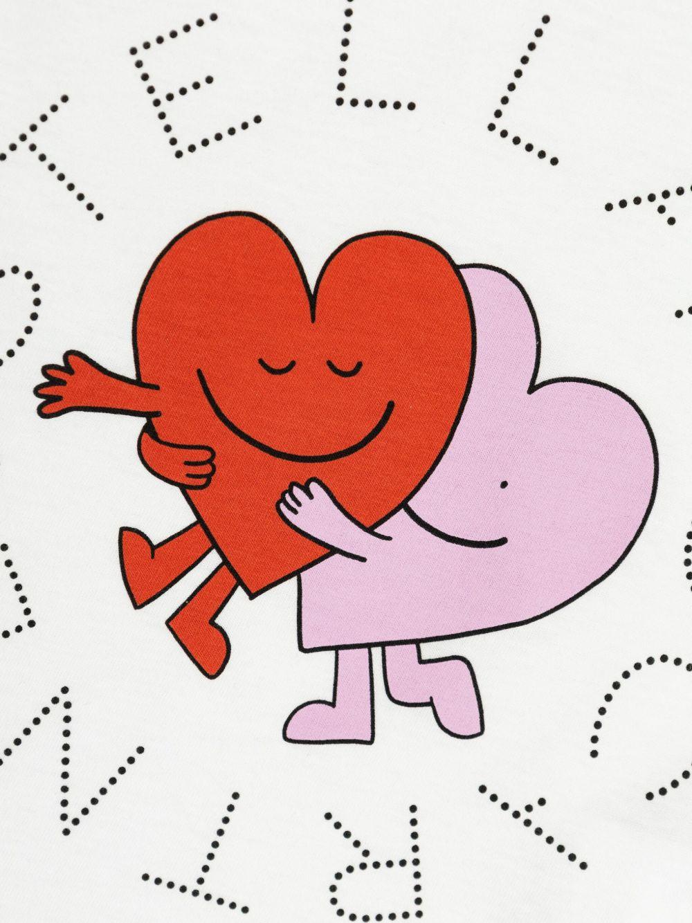 T-shirt per neonata Stella McCartney Kids bianco con stampa a cuore TX8001 Z0434 100 STELLA McCARTNEY KIDS 